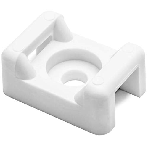 Hellermann Tyton CTM210C2 151-30504 Cable Tie Screw Mount White #8 Screw .857" X .605" - 100 Pack