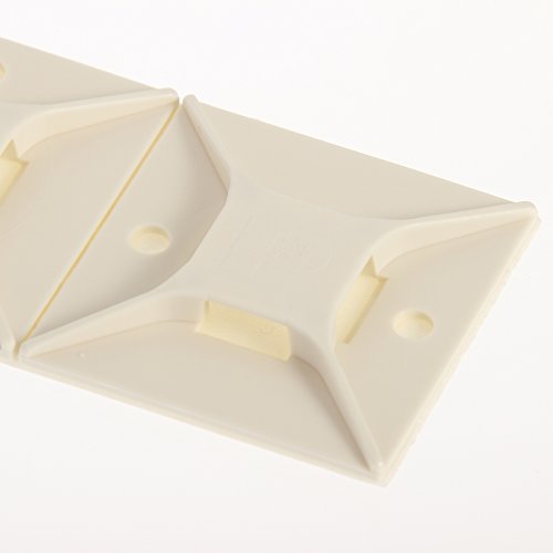 Panduit ABM3H-A-T Cable Tie Mount, Adhesive Backed, 4-Way, Nylon 6.6, White (200-Pack)