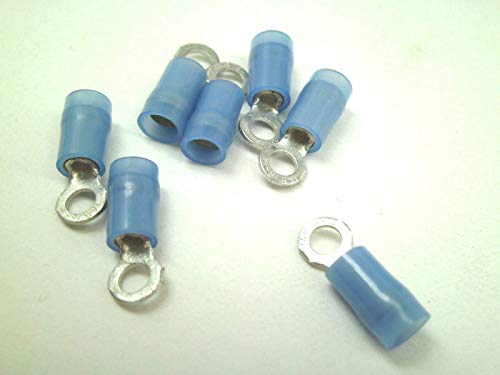 100 PIECES T&B RB1333 Insulated Nylon Crimp Terminal Ring #6 Stud Blue 18-14 AWG RC