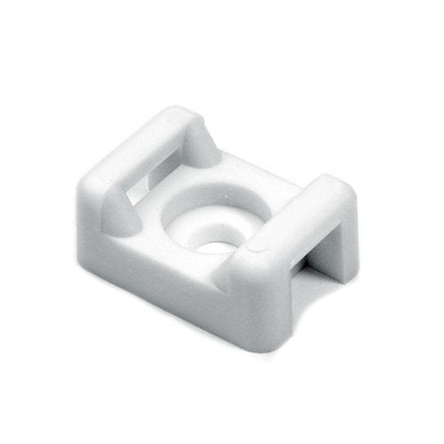 HellermannTyton CTM110M4 Cable Tie Mount, 0.19" Hole Dia, 0.2" Max Tie Width, PA66, White, 1000/pkg