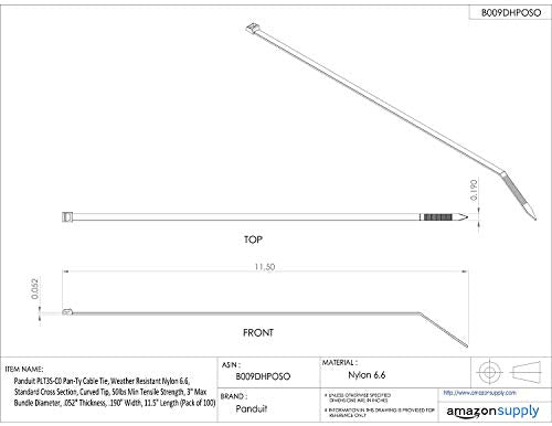 Panduit PLT2M-M0 Cable Tie, Miniature, Weather Resistant Nylon 6.6, 8.0-Inch Length, Black (1,000-Pack)