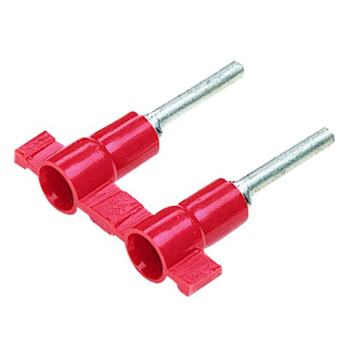 Panduit PV18-10RB-3K Reel Smart System Ring Terminals, Vinyl Insulated, Funnel Entry, 22 - 18 AWG Wire Range, Red, #10 Stud Size, 0.03" Stock Thickness, 0.150" Max Insulation, 0.31" Width, 0.2" Center Hole Diameter, 0.86" Length (3000 Pieces Per Reel)