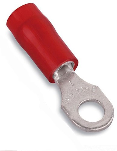 Stakon RA18-8 Ring Terminal, Standard, Nylon Insulated, 0.89-Inch Length by 0.31-Inch Width, Red, 100-Pack