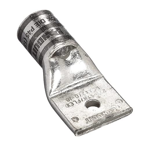 LCAX2/0-38-X, One-Hole, Flex Lug, 2/0 AWG Wire, 3/8" Stud Hole, Standard Package. (5 Items)
