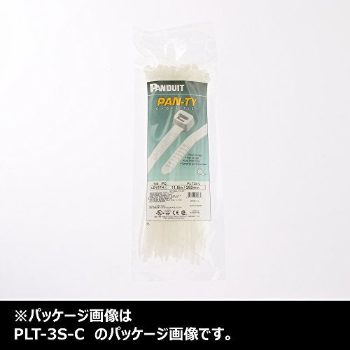 Panduit PLT4S-C Pan-Ty Cable Tie, Nylon 6.6, Standard Cross Section, Curved Tip, Plenum-Rated, 50lbs Min Tensile Strength, 4.0" Max Bundle Diameter, 0.052" Thickness, 0.19" Width, 14.5" Length, Natural (Pack of 100)