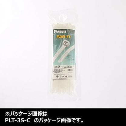 Panduit PLT4S-C Pan-Ty Cable Tie, Nylon 6.6, Standard Cross Section, Curved Tip, Plenum-Rated, 50lbs Min Tensile Strength, 4.0" Max Bundle Diameter, 0.052" Thickness, 0.19" Width, 14.5" Length, Natural (Pack of 100)
