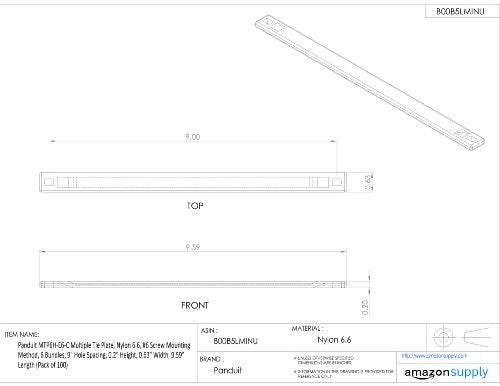 Panduit MTP6H-E6-C Multiple Tie Plate, #6 Screw, Nylon 6.6, 6 Bundlesh (100-Pack)