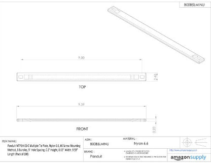 Panduit MTP6H-E6-C Multiple Tie Plate, #6 Screw, Nylon 6.6, 6 Bundlesh (100-Pack)