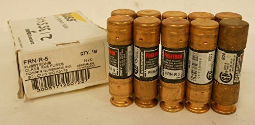 Bussmann Fusetron Dual Element Time Delay RK5 Fuse FRN-R-5 5A 10-Pack by Eaton
