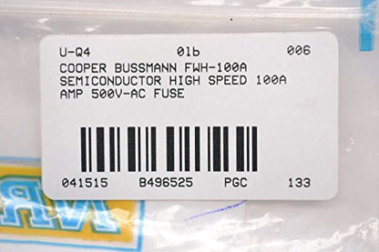 COOPER BUSSMANN FWH-100A SEMICONDUCTOR HIGH Speed 100A AMP 500V-AC Fuse B496525