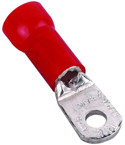 RD8-10 - Ring Tongue Terminal, M5, 10, 8 AWG, Sta-Kon RD Series, Red, (Pack of 10) (RD8-10)