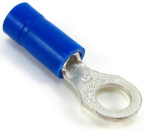 Stakon 14RB-8 Ring Terminal, Standard, Vinyl Insulated, 0.97-Inch Length by 0.31-Inch Width, Blue, 100-Pack