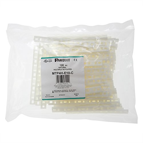 Panduit MTP4H-E6-C Multiple Tie Plate, 4 Bundle, M-H Ties, #6 Screw (100-Pack)