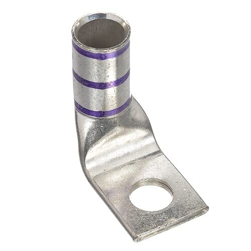 LCA4/0-38F-X, One-Hole, Standard Barrel with Window Lug, 4/0 AWG Wire, 90 Angle Tongue, 3/8" Stud Hole. (2 Items)
