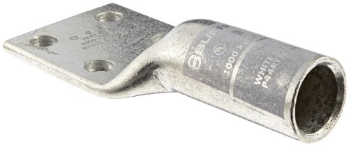 Burndy YA444N Four Hole Hylug Code Conductor, 1000 kcmil Conductor, 1/2" Stud Hole Size, 1.75" Stud Hole Spacing, 3" Tongue Width, 7.14" Length