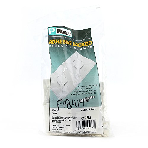 Panduit ABM2S-A-C 4-Way Adhesive Backed Cable Tie Mounts (100 Pack)