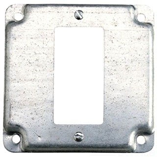 Steel City RSL-16 Outlet Square Box Cover, 4-11/16 in L x 4-11/16 in W, Steel