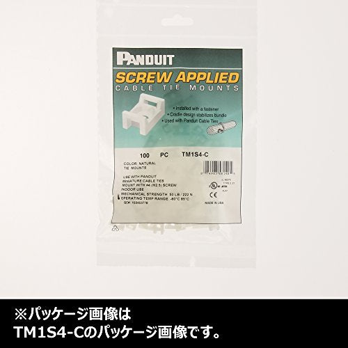 Panduit TM1S4-C Cable Tie Mount, Screw Applied, #4 Screw Mounting Method, 0.23" Counterbore Diameter, 0.23" Height, 0.32" Width, 0.51" Length, Natural (Pack of 100)