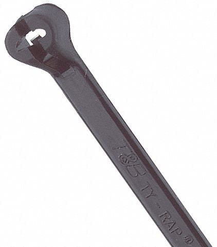 TY-Rap(R) 14.20"L x 0.18"W Standard Indoor, Outdoor Cable Tie, Black; Tensile Strength: 50 lb. - pkg. of 1,000