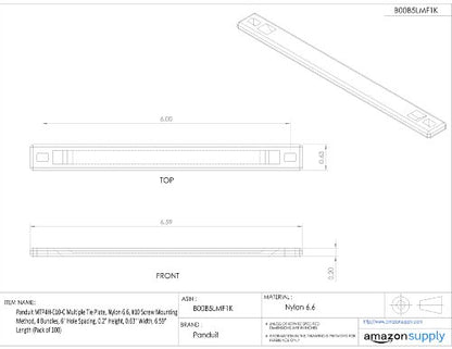 Panduit MTP4H-E6-C Multiple Tie Plate, 4 Bundle, M-H Ties, #6 Screw (100-Pack)