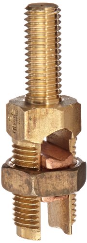 Burndy K2C26B1 Servit Post Mechanical Grounding Connector, 1" Nut Size, 1-1/16" Stud Length, for 1 or 2 Conductors