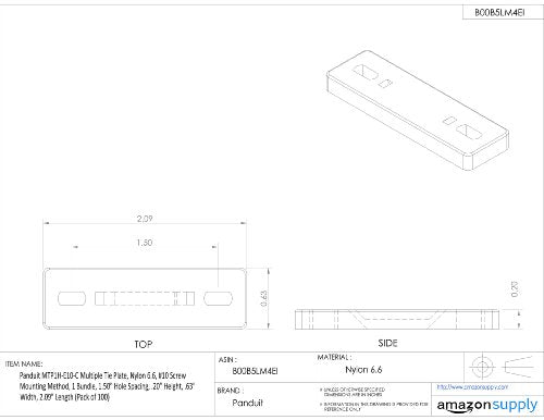 Panduit MTP1H-E6-C Multiple Tie Plate, 1 Bundle, M-H Ties, #6 Screw (100-Pack)