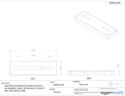 Panduit MTP1H-E6-C Multiple Tie Plate, 1 Bundle, M-H Ties, #6 Screw (100-Pack)