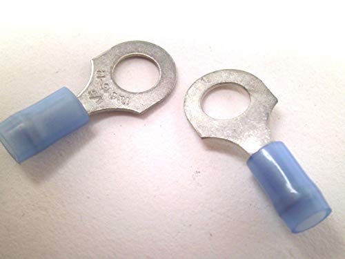 100 PIECES T&B RB713 Insulated Nylon Crimp Terminal Ring 1/4" Stud Blue 18-14 AWG RC