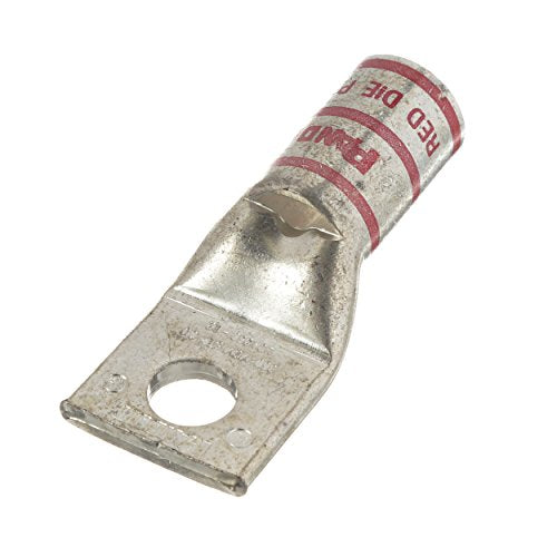 Panduit LCA8-38-L Copper Compression Lug, 1 Hole, #8 AWG, 3/8-Inch Stud Red