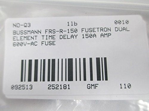 BUSSMANN BUSS FRS-R-150 CLASS RK5 TIME DELAY DUAL ELEMENT 150A 600V FUSE B226483