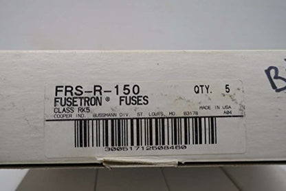 BOX OF 5 COOPER BUSSMANN FRS-R-150 FUSETRON 150A AMP 600V-AC FUSE D574393