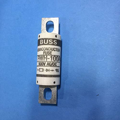 EDISON FUSE FWH-100A Voltage Rating AC: 500 Volt, Fast Acting, Stud Mount, Fuse Size Imperial: 0.947 X 1.736IN, Bolt Down Termination, Fuse Current:100AMP, Fuse