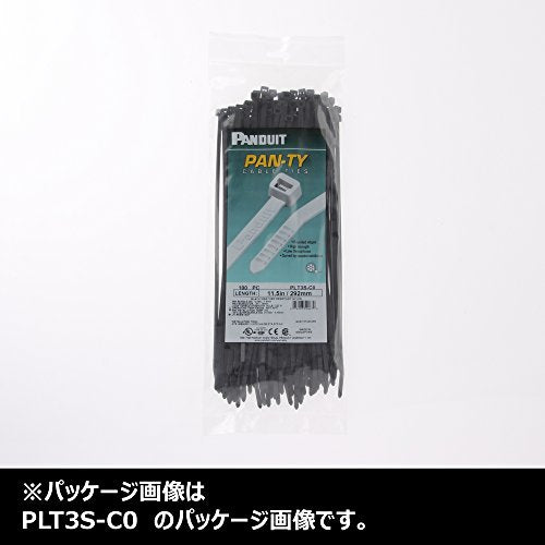 Panduit PLT4H-TL30 Pan-Ty Cable Tie, Heat Stabilized Nylon 6.6, Light-Heavy Cross Section, Straight Tip, 120lbs Min Tensile Strength, 4.0" Max Bundle Diameter, 0.075" Thickness, 0.30" Width, 14.5" Length, Black (Pack of 250)