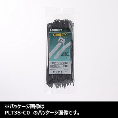 Panduit PLT2S-M100 Pan-Ty Cable Tie, Weather Resistant Polypropylene, Standard Cross Section, Curved Tip, 30lbs Min Tensile Strength, 1.88" Max Bundle Diameter, 0.052" Thickness, 0.19" Width, 7.4" Length, Black (Pack of 1,000)