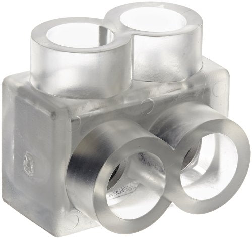 Burndy BIT2/0 Unitap Clear Insulated Multiple Tap Connector, 14-2/0 AWG/kcmil Wire Range, 1.4" Width, 1.52" Length, 1.38" Height