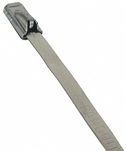 PANDUIT 14.30"L x 0.18"W Standard Indoor, Outdoor Cable Tie, Silver; Tensile Strength: 200 lb. - pkg. of 100