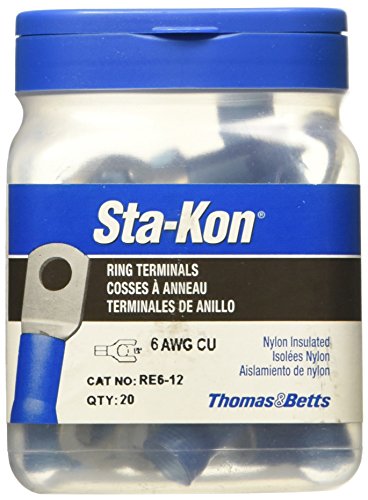 Thomas and Betts SK RE612 INS NYL Ring Term, 6, 1/2 (Pack of 20)