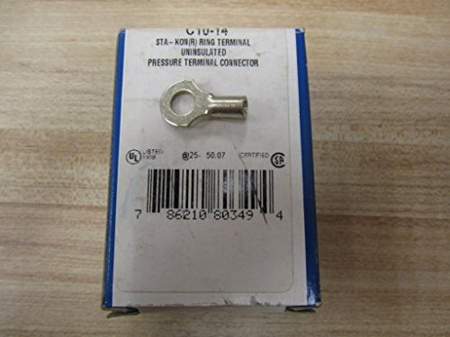 Thomas and Betts C10-14 Uninsulated Ring Terminal (Pack of 50)