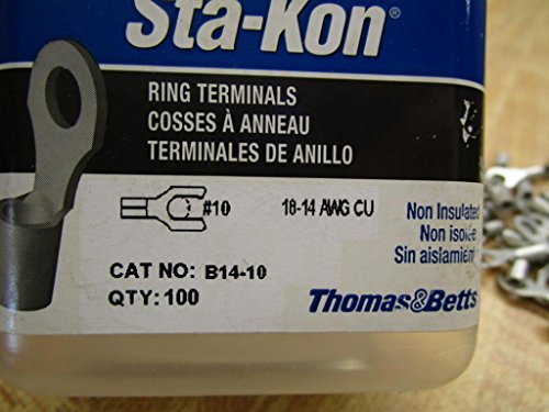 Sta-Kon B14-10 Ring Terminal B1410 18-14 AWG CU (Pack of 100)