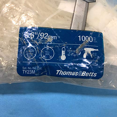 THOMAS & BETTS TY23M Cable Ties, 91.95MM L, Nylon 6.6, NAT, 18LBS, PK1000