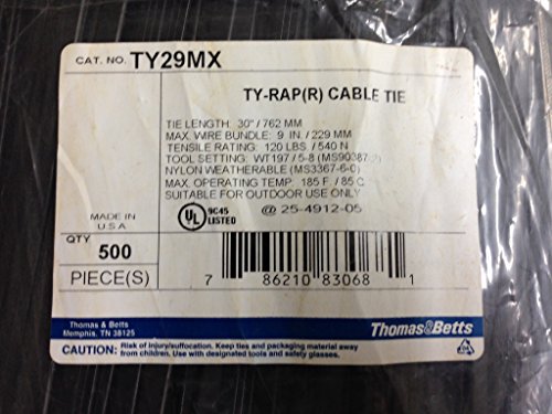 T&B TY29MX 30IN NYL BLK CBL TIE