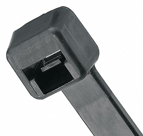PANDUIT 14.50"L x 0.19"W Standard Indoor, Outdoor Cable Tie, Black; Tensile Strength: 50 lb. - pkg. of 1,000