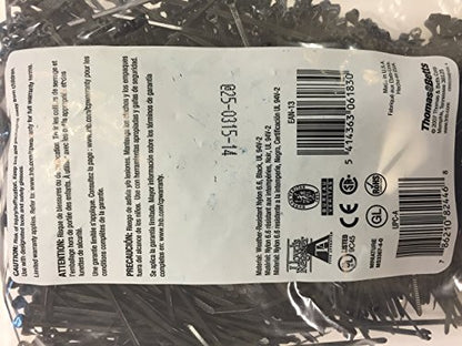 Thomas y Betts TR TY23MX CABLE TIE 18LB 4 "UV BLK (Paquete de 1000)